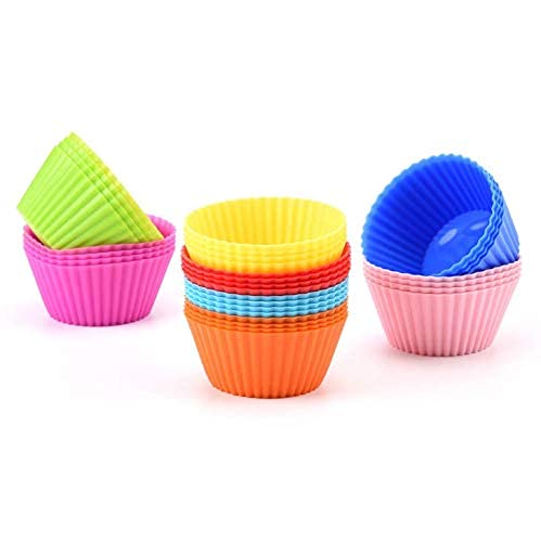 Silicone Round Muffin Moulds, Cupcake, Jelly, Cake (Pink Color)