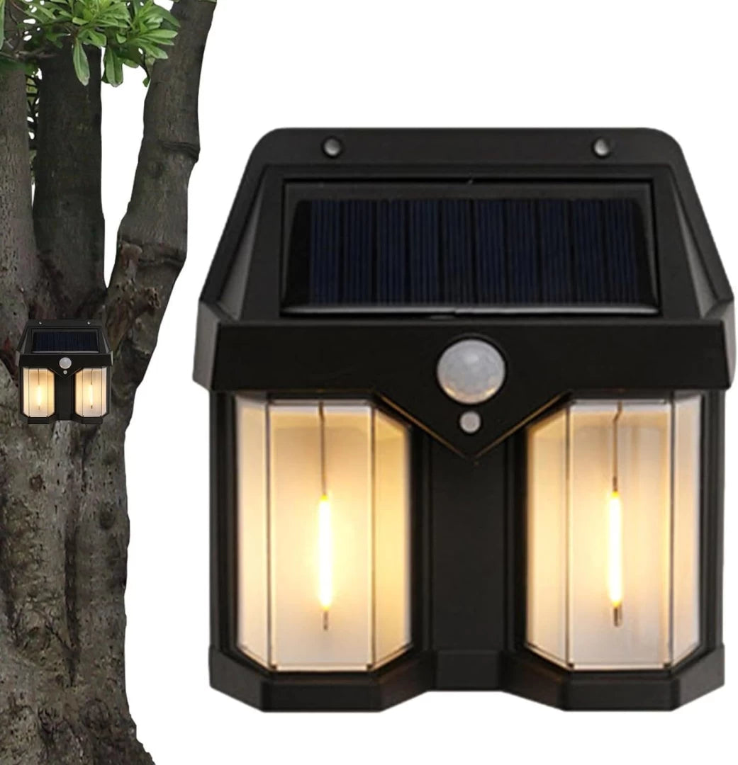 Illuminate Your Outdoors with Solar Indication Wall Double Lamp