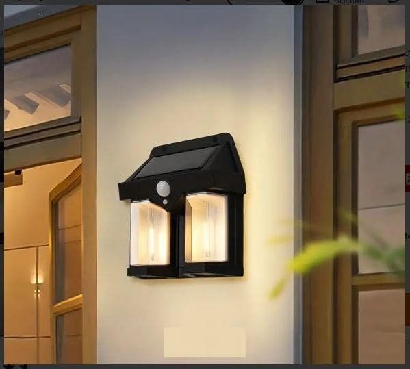 Illuminate Your Outdoors with Solar Indication Wall Double Lamp