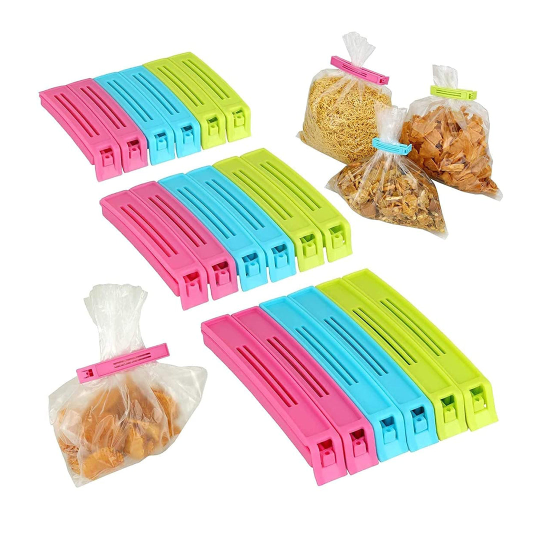 18 Pc Plastic Food Snack Bag Pouch Clip Sealer for Keeping Food